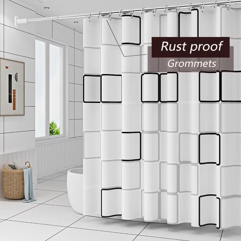 TIKABC Shower Curtain Liner, 4G PEVA Square Shower Liner, Plastic Waterproof Shower Curtains, 72x72 inch with Grommet Holes 3 Magnetic Weights - Image 3
